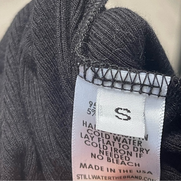 Stillwater The Perfect Bodysuit Black Ribbed Size Small - Picture 4 of 4